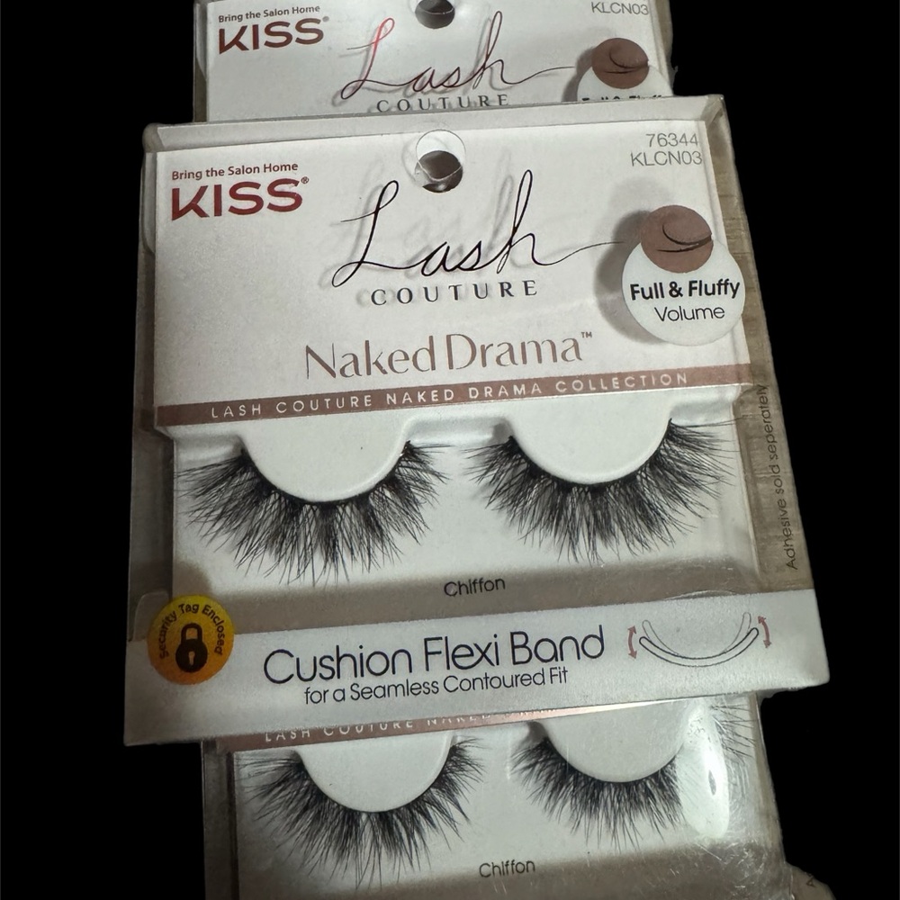 KISS Black Voluminous Lashes with Cushion Flex Band set of 3
